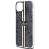 Guess IML 4G Gold Stripe case for iPhone 15 Plus / 14 Plus - black