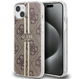 Guess IML 4G Gold Stripe-kasse til iPhone 15 Plus / 14 Plus - brun