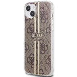Guess IML 4G Gold Stripe-kasse til iPhone 15 Plus / 14 Plus - brun