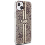 Guess IML 4G Gold Stripe-kasse til iPhone 15 Plus / 14 Plus - brun