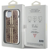 Guess IML 4G Gold Stripe-kasse til iPhone 15 Plus / 14 Plus - brun