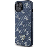 Guess 4G Triangle Metal Logo case for iPhone 15 Plus / 14 Plus - blue