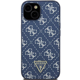 Guess 4G Triangle Metal Logo case for iPhone 15 Plus / 14 Plus - blue