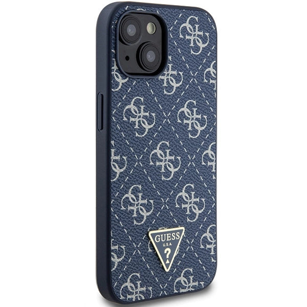Guess 4G Triangle Metal Logo case for iPhone 15 Plus / 14 Plus - blue