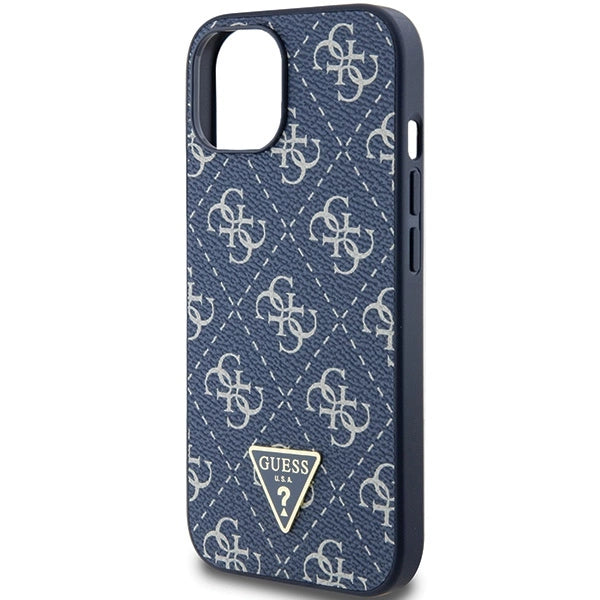 Guess 4G Triangle Metal Logo case for iPhone 15 Plus / 14 Plus - blue