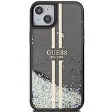 Guess Liquid Glitter Gold Stripes æske til iPhone 15 / 14 / 13 - sort