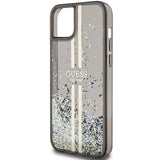 Guess Liquid Glitter Gold Stripes æske til iPhone 15 / 14 / 13 - sort