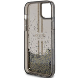 Guess Liquid Glitter Gold Stripes æske til iPhone 15 / 14 / 13 - sort