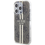 Guess IML 4G Gold Stripe-kasse til iPhone 15 Pro Max - brun