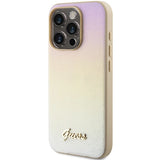 Guess GUHCP15XPSAIRSD iPhone 15 Pro Max 6.7" gold/gold hardcase Saffiano Iridescent Script