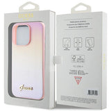 Guess GUHCP15XPSAIRSP iPhone 15 Pro Max 6.7" pink/pink hardcase Saffiano Iridescent Script