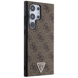 Guess Grip Stand 4G Triangle Strass Case for Samsung Galaxy S24 Ultra - Brown