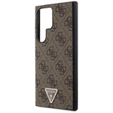 Guess Grip Stand 4G Triangle Strass Case for Samsung Galaxy S24 Ultra - Brown