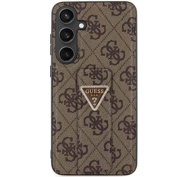 Guess GUHCS24SPGS4TDW S24 S921 brown/brown hardcase Grip Stand 4G Triangle Strass