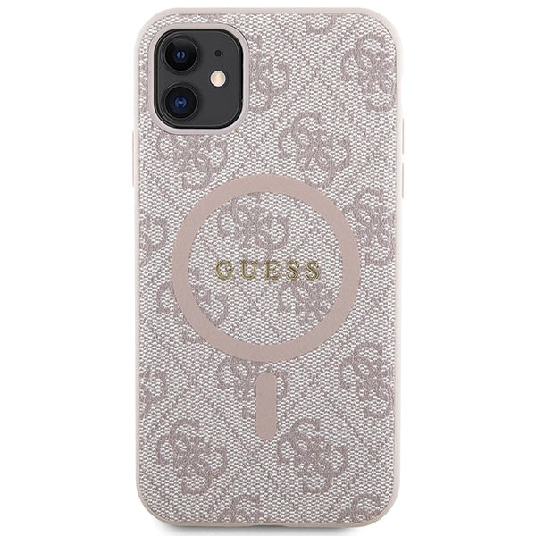 Guess GUHMN61G4GFRP iPhone 11 6.1" / Xr pink/pink hardcase 4G Collection Leather Metal Logo MagSafe