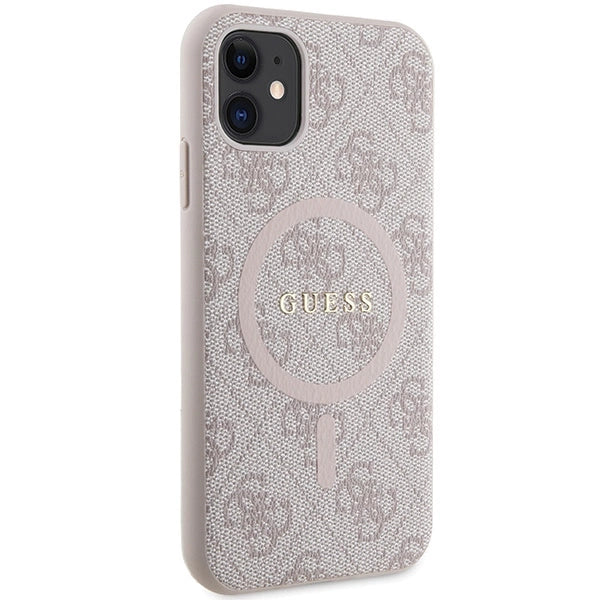 Guess GUHMN61G4GFRP iPhone 11 6.1" / Xr pink/pink hardcase 4G Collection Leather Metal Logo MagSafe