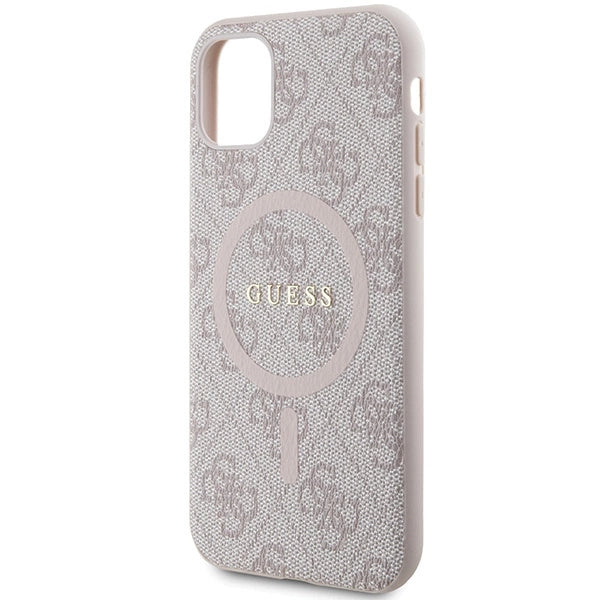 Guess GUHMN61G4GFRP iPhone 11 6.1" / Xr pink/pink hardcase 4G Collection Leather Metal Logo MagSafe
