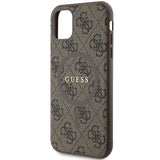 Guess GUHMN61G4GFRW iPhone 11 6.1" / Xr brown/brown hardcase 4G Collection Leather Metal Logo MagSafe
