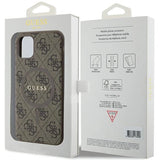 Guess GUHMN61G4GFRW iPhone 11 6.1" / Xr brown/brown hardcase 4G Collection Leather Metal Logo MagSafe