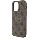 Guess 4G Collection Leather Metal Logo MagSafe Case for iPhone 13 Pro / iPhone 13 - Brown
