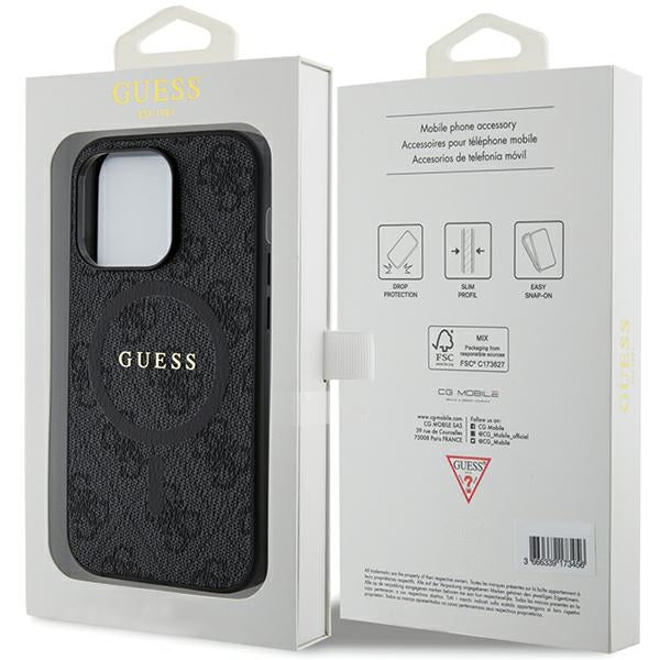 Guess 4G Collection MagSafe Case til iPhone 15 Pro - sort