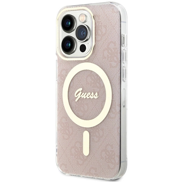Guess IML 4G MagSafe-hylster til iPhone 15 Pro - pink