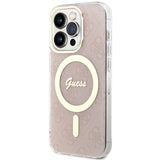 Guess IML 4G MagSafe-hylster til iPhone 15 Pro - pink