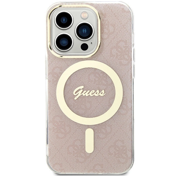 Guess IML 4G MagSafe-hylster til iPhone 15 Pro - pink