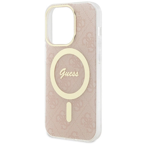Guess IML 4G MagSafe-hylster til iPhone 15 Pro - pink