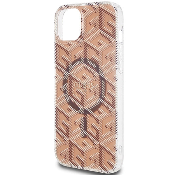 Guess IML GCube MagSafe case for iPhone 15 / 14 / 13 - brown