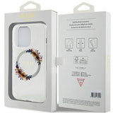 Guess IML Flowers Wreatch MagSafe iPhone 15 Pro Max Case - Clear