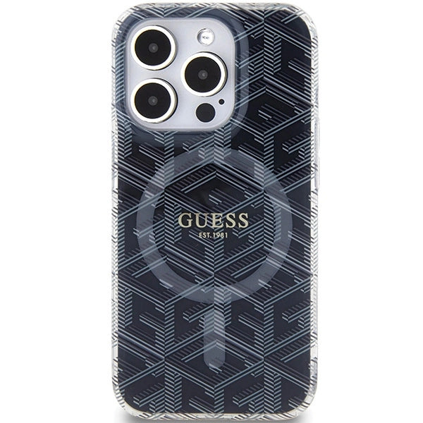 Guess IML GCube MagSafe case for iPhone 15 Pro Max - black