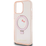 Hello Kitty Ring Stand Glitter Electrop Logo MagSafe Case for iPhone 15 Pro Max - Pink