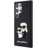 Karl Lagerfeld 3D Gummi Karl & Choupette-kasse til Samsung Galaxy S24 Ultra - sort