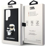 Karl Lagerfeld 3D Gummi Karl & Choupette-kasse til Samsung Galaxy S24 Ultra - sort