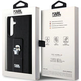 Karl Lagerfeld Gripstand Saffiano Karl&Choupette Pins case for Samsung Galaxy S24+ - black