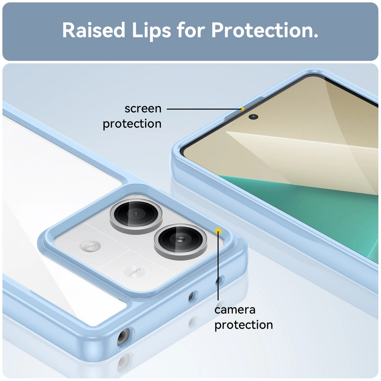 Udendørs rumkasse med gelramme til Xiaomi Redmi Note 13 5G - blå