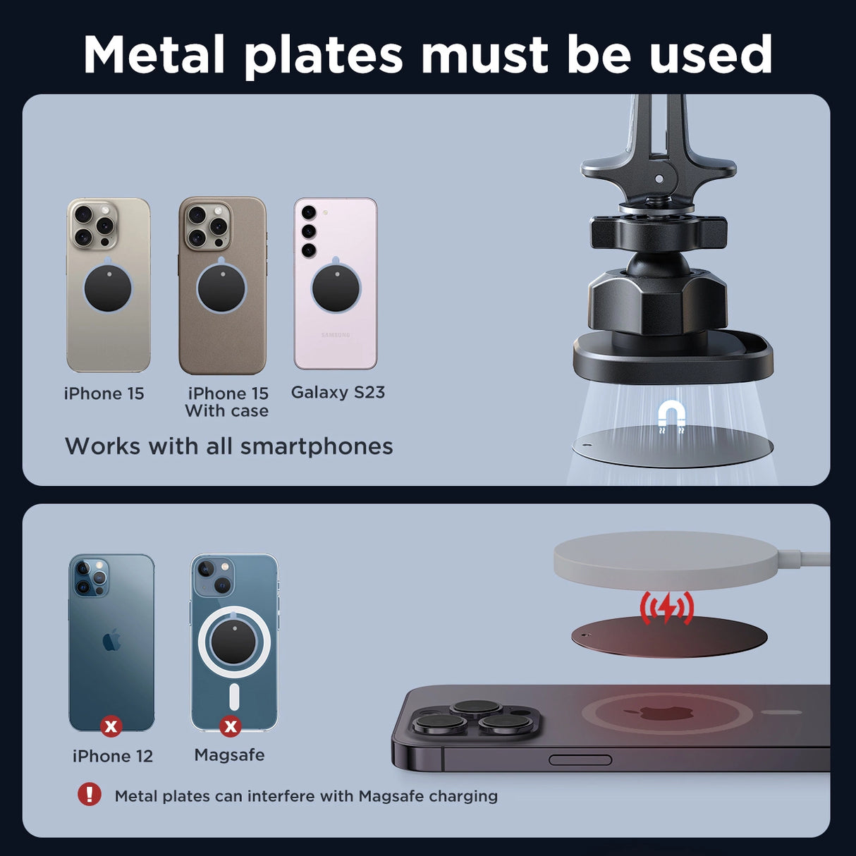 Joyroom JR-ZS400 magnetisk biltelefonholder på instrumentbrættet - sort