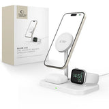 Tech Protect Qi15 W A22 3 I 1 Magnetisk Magsafe Trådløs Oplader Hvid