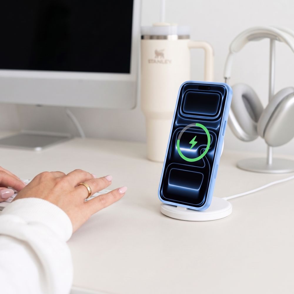 Tech Protect Magpeak Magsafe Cc Iphone 17 Pro / 18 Pro Mat Lysblå