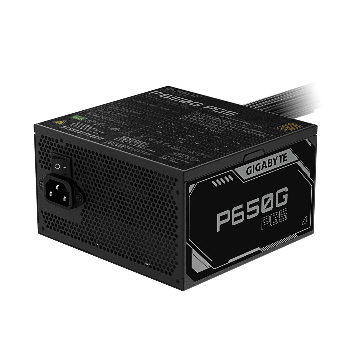 GIGABYTE P650G PCIE 5.1 enhed til strømforsyning 650 W 20+4 pin ATX ATX Sort