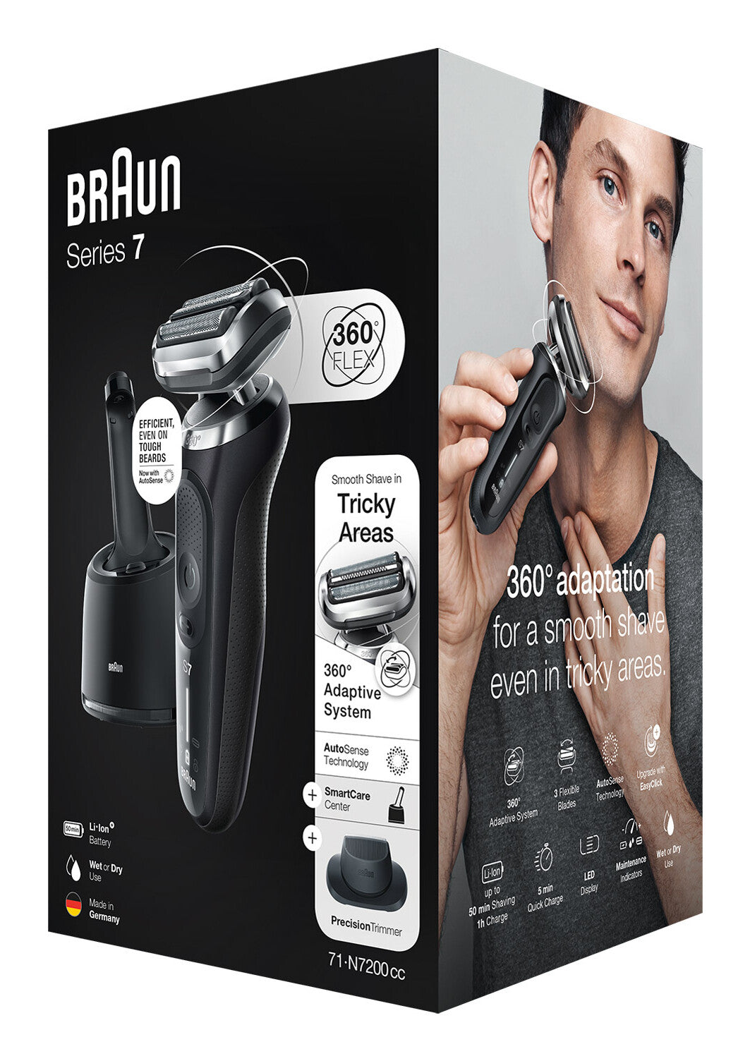 Braun Series 7 71-N7200cc Folie shaver Trimmer Sort