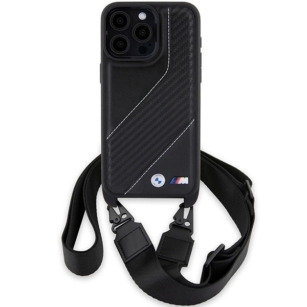 BMW M Edition Carbon Stripe & Strap case for iPhone 15 Pro - black