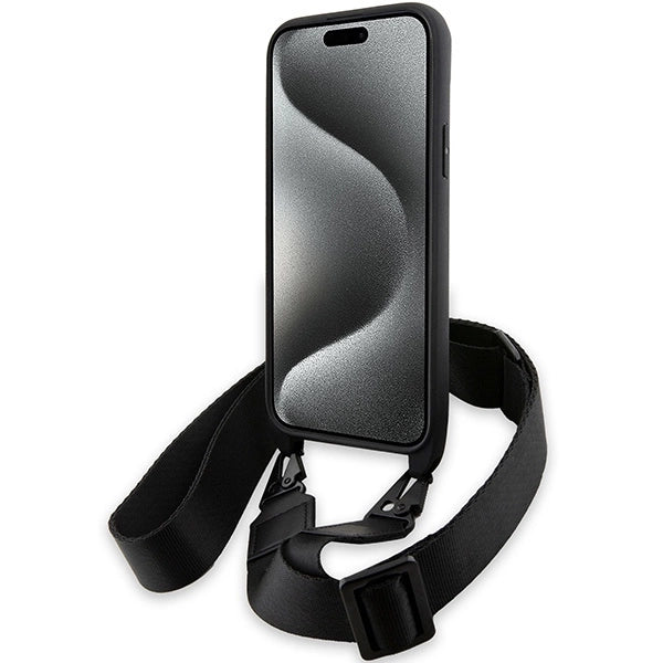 BMW M Edition Carbon Stripe & Strap case for iPhone 15 Plus / 14 Plus - black