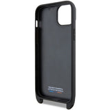 BMW M Edition Carbon Tricolor Lines & Strap Case til iPhone 15 / 14 / 13 - sort