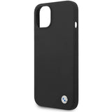 BMW Silicone Metal Logo Case til iPhone 15 / 14 / 13 - sort
