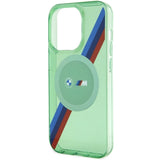 BMW M Tricolor Stripes MagSafe-hylster til iPhone 15 Pro - grønt