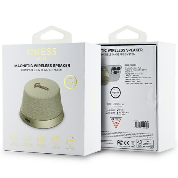 Guess Magnetic Script Metal Bluetooth speaker - gold