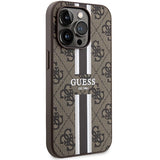 Guess 4G Printed Stripes MagSafe case for iPhone 15 Pro - brown