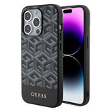 Guess GCube Stripes MagSafe case for iPhone 15 Pro Max - black